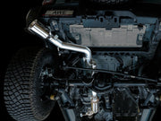 AWE Tuning 2021+ Ford Bronco 0FG Single Rear Exit Exhaust w/Chrome Silver Tip & Bash Guard Exhaust offroad accessory | Iron Ridge Offroad
