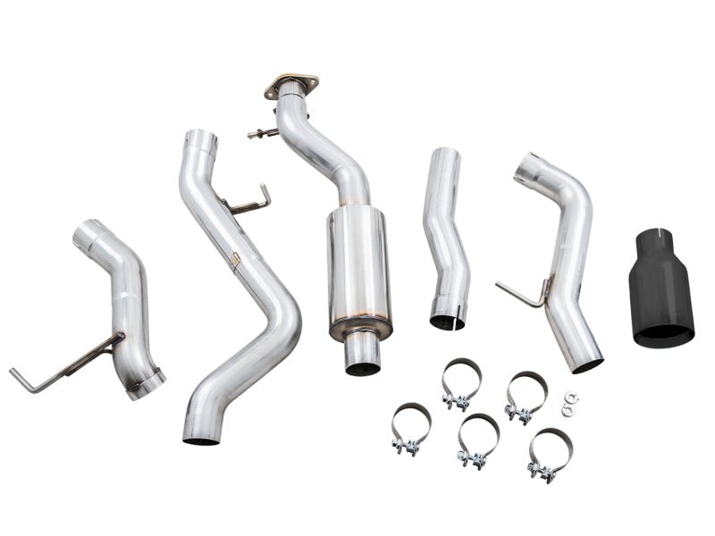 AWE Tuning 2021+ Ford Bronco 0FG Single Rear Exit Exhaust w/Diamond Black Tip & Bash Guard Exhaust offroad accessory | Iron Ridge Offroad
