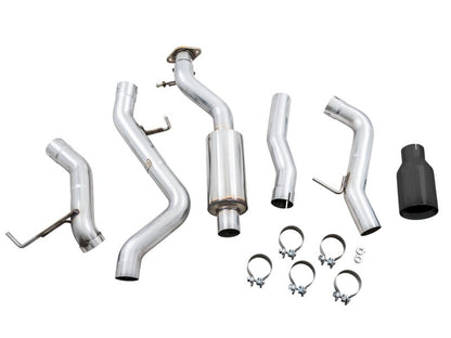 AWE Tuning 2021+ Ford Bronco 0FG Single Rear Exit Exhaust w/Diamond Black Tip & Bash Guard Exhaust offroad accessory | Iron Ridge Offroad