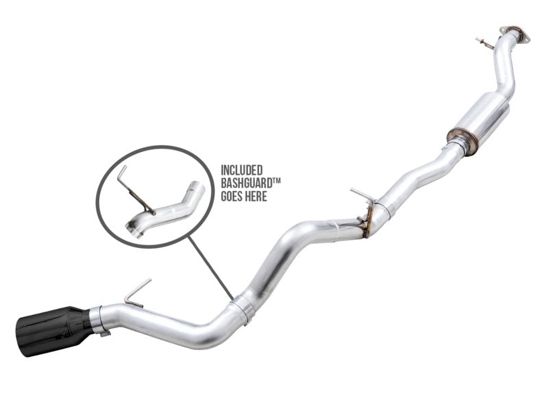 AWE Tuning 2021+ Ford Bronco 0FG Single Rear Exit Exhaust w/Diamond Black Tip & Bash Guard Exhaust offroad accessory | Iron Ridge Offroad