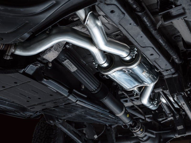 AWE Tuning 2021+ Ford Bronco Raptor 4WD Dual BashGuards Cat - Back SwitchPath Exhaust (No Tips) Exhaust offroad accessory | Iron Ridge Offroad