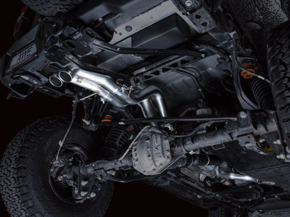 AWE Tuning 2021+ Ford Bronco Raptor 4WD Dual BashGuards Cat - Back SwitchPath Exhaust (No Tips) Exhaust offroad accessory | Iron Ridge Offroad