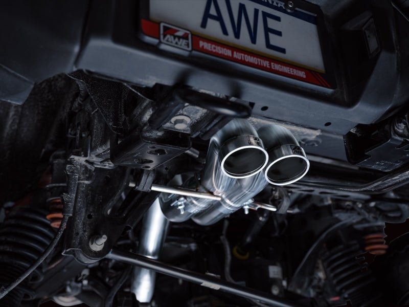 AWE Tuning 2021+ Ford Bronco Raptor 4WD Dual BashGuards Cat - Back SwitchPath Exhaust (No Tips) Exhaust offroad accessory | Iron Ridge Offroad