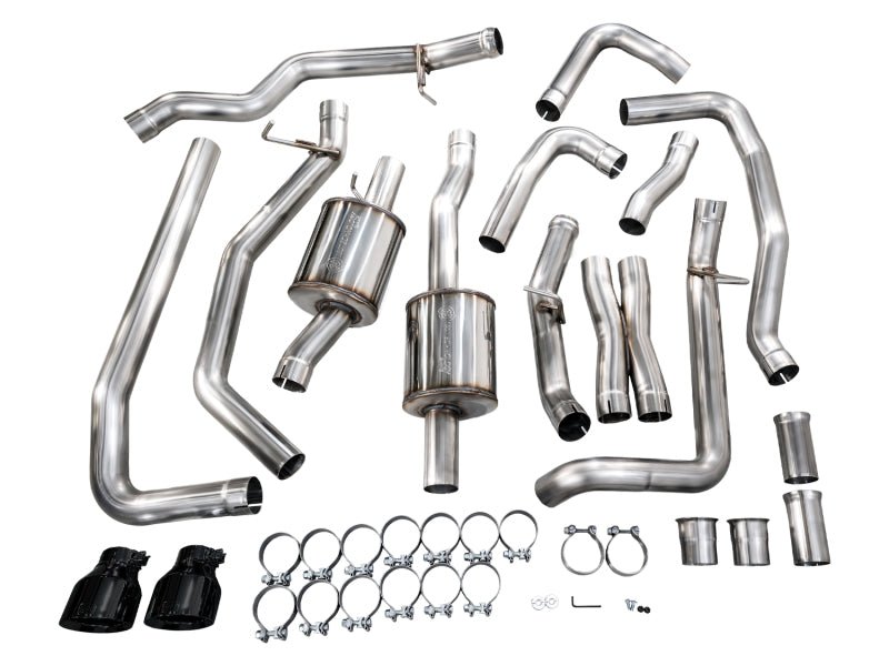 AWE Tuning Dual Rear Exit Catback Exhaust | RAM 1500 (25+) (3015-33630) Exhaust, Mufflers & Tips offroad accessory | Iron Ridge Offroad
