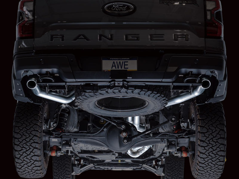 AWE Tuning SwitchPath™ Cat-Back Exhaust BashGuard Tips Ford Ranger Raptor | 2024-26 (3025-38306) Exhaust, Mufflers & Tips offroad accessory | Iron Ridge Offroad