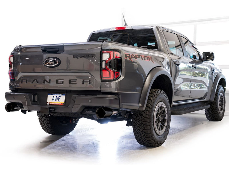 AWE Tuning SwitchPath™ Cat-Back Exhaust Diamond Black Tips Ford Ranger Raptor | 2024-26 (3025-33306) Exhaust, Mufflers & Tips offroad accessory | Iron Ridge Offroad