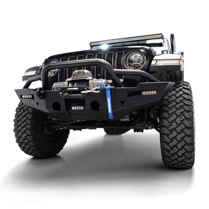 Westin Textured Black Front Bumper: Jeep Gladiator 2020-2025 / Wrangler JL 2018-2025
