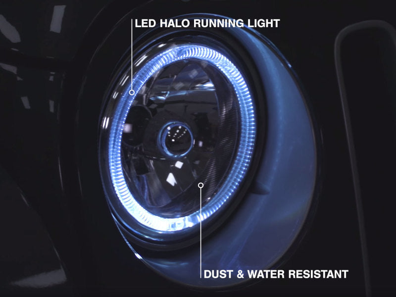 Raxiom LED Halo Headlights 7in Round Chrome Housing (FRONT): Jeep Wrangler (07-18)