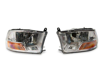 Raxiom Axial OEM Style Replacement Headlights: Fits Dodge / Ram 1500 / 2500 / 3500 (02-18) - Chrome