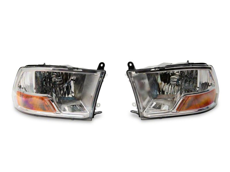 Raxiom Axial OEM Style Replacement Headlights: Fits Dodge / Ram 1500 / 2500 / 3500 (02-18) - Chrome