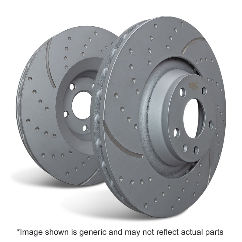 EBC GD Drilled & Slotted Rear Brake Rotors: Ram 1500 2011 - 2018 (Also fits 2019+ Classic Models)