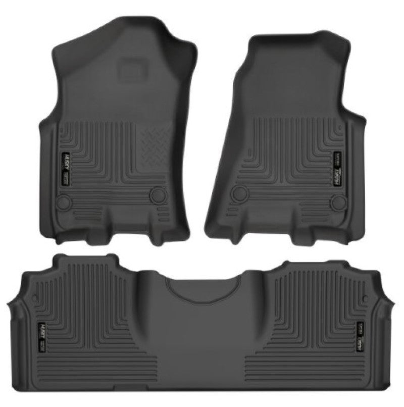 Husky Liners Black Weatherbeater Front and 2nd Seat Floor Liners: Ram 2500 / 3500 2019-2024