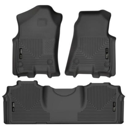 Husky Liners Black Weatherbeater Front and 2nd Seat Floor Liners: Ram 2500 / 3500 2019-2024