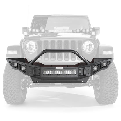 Go Rhino Rockline Full Width Front Bumper w/ Overrider (FRONT): Jeep Wrangler / Gladiator (07-26)