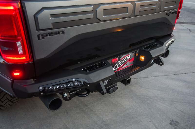 Addictive Desert Designs HoneyBadger Rear Bumper w/ 10in SR LED Mounts | Ford F-150 Raptor (17-20)