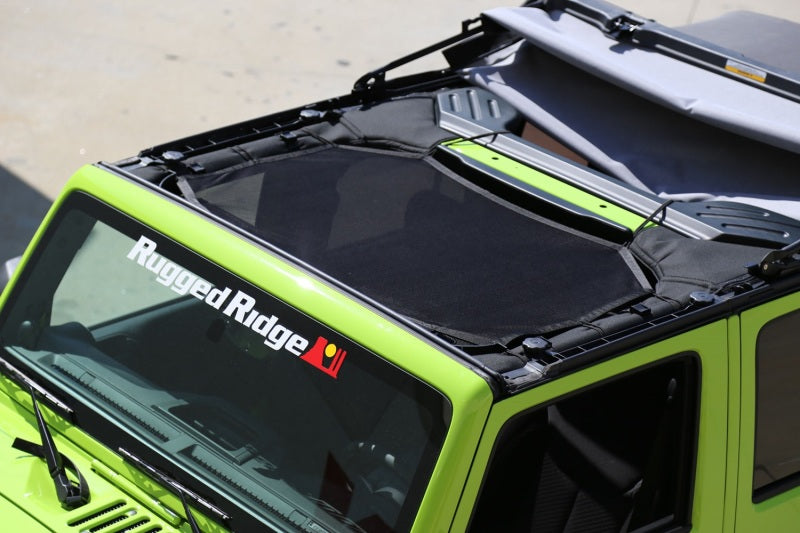 Rugged Ridge Eclipse Sun Shade (FRONT): Fits Most Jeep Wrangler Models (2007-2018) w/ Mesh Carry Bag