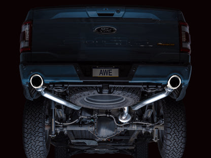 AWE Tuning 2021+ Ford F-150 Tremor Catback w/ Bumper Cutouts & Chrome Silver Tips | Ford F-150 (21-23) (3020-32402)