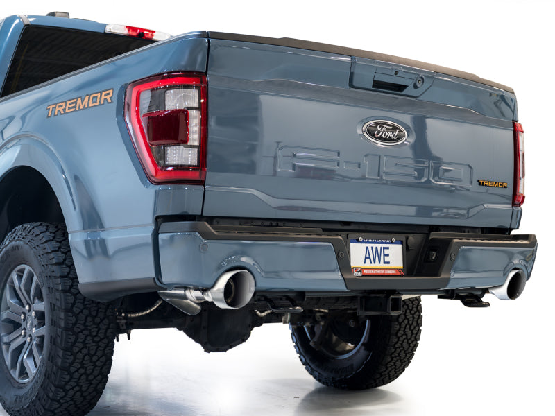 AWE Tuning 2021+ Ford F-150 Tremor Catback w/ Bumper Cutouts & Chrome Silver Tips | Ford F-150 (21-23) (3020-32402)