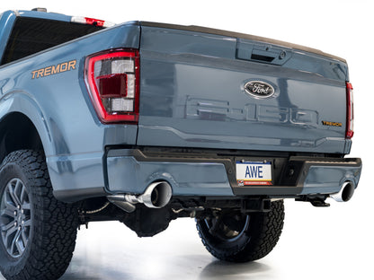 AWE Tuning 2021+ Ford F-150 Tremor Catback w/ Bumper Cutouts & Chrome Silver Tips | Ford F-150 (21-23) (3020-32402)