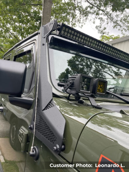 Go Rhino Windshield Light Bar Mount Bracket 50in (WINDSHIELD): Fits Jeep (07-26)