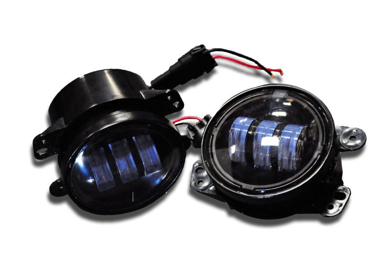 DV8 Offroad 4in 30W LED Replacement Fog Lights: Jeep Wrangler JK (2007-2018)