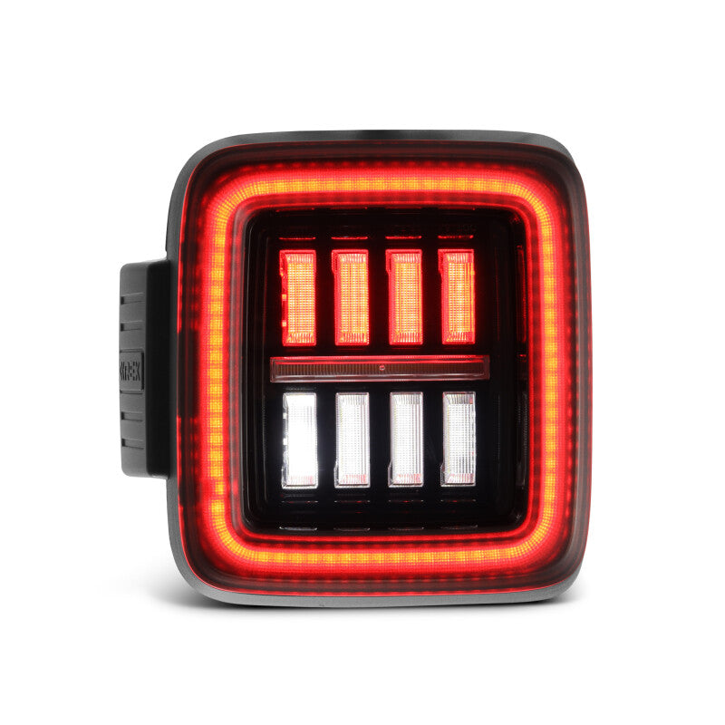 AlphaRex NOVA Prismatic LED Tail Lights (Alpha-Black): Jeep Wrangler 2018 - 2025