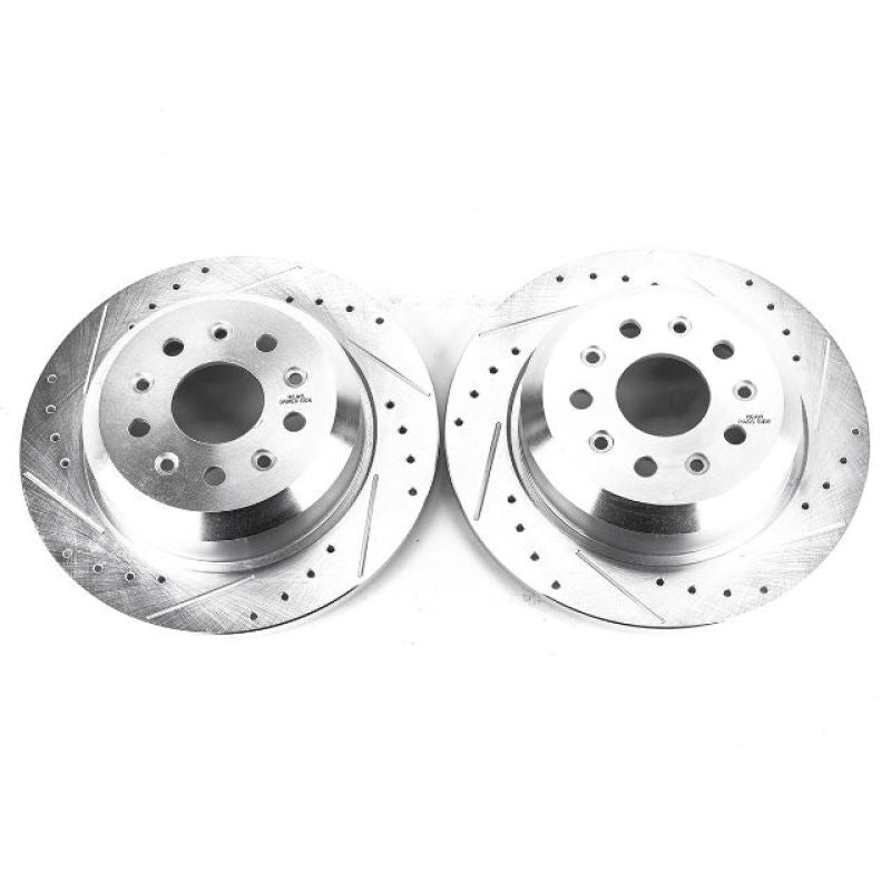 PowerStop 18-19 Jeep Wrangler JL Rear Drilled & Slotted Rotors | Jeep Wrangler (18-25) (AR8388XPR)