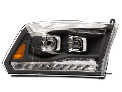 Raxiom Black LED Projector Headlights w/ Switchback (F&R): Dodge Ram / Ram 1500 (02-18)