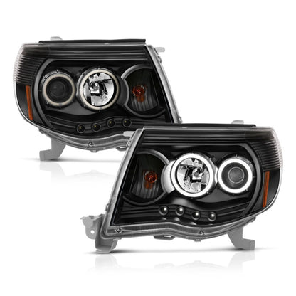 ANZO Projector Headlight Set w/ Halo Black | Toyota Tacoma (05-11) (121282)