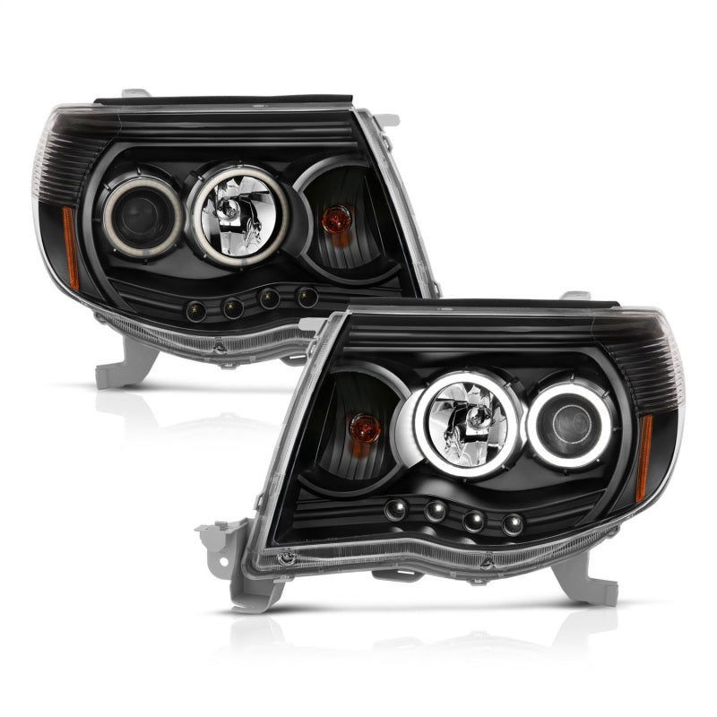 ANZO Projector Headlight Set w/ Halo Black | Toyota Tacoma (05-11) (121282)