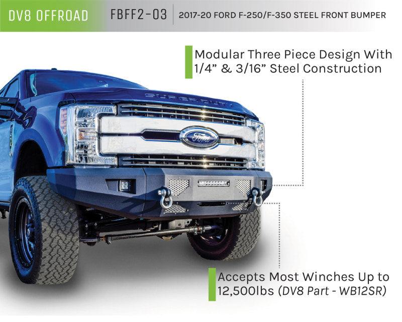 DV8 Offroad Front Bumper | Ford F-250/F-350/F-450 (18-20) (FBFF2-03)