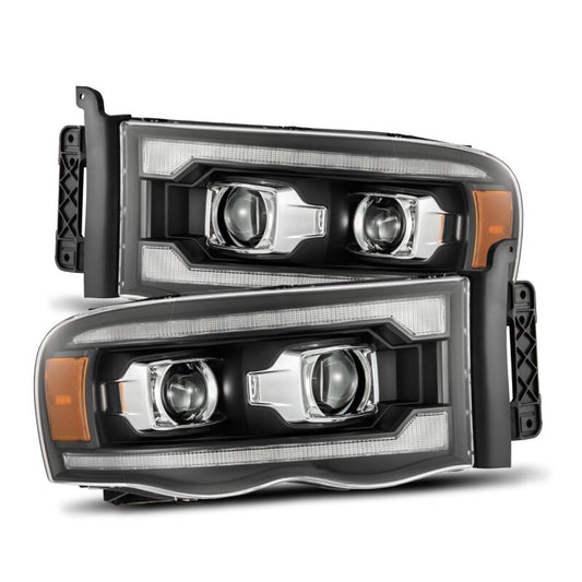 AlphaRex LUXX LED Projector Headlights (Black): Dodge Ram 1500 (02-05) & 2500/3500 (03-05)