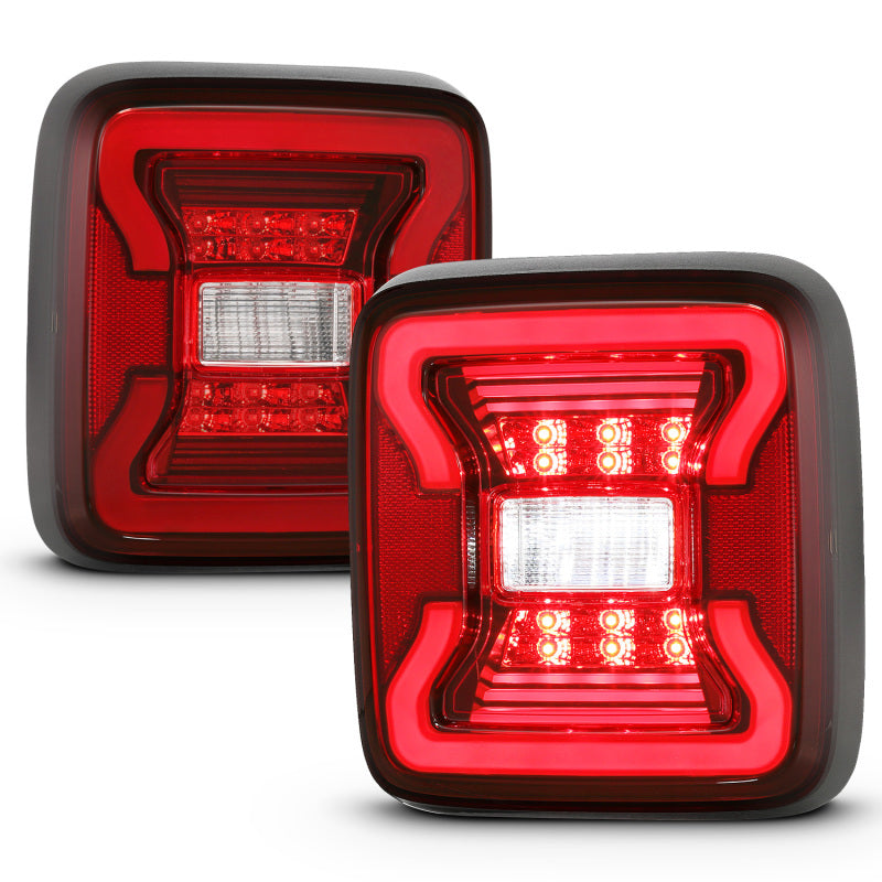 ANZO LED Tail Lights (Black): Jeep Wrangler JL 2018 - 2025