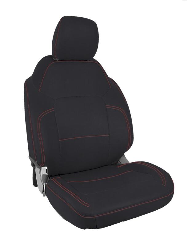 PRP 2021+ Ford Bronco 2 Door Front Seat Covers | Black w/ Red Stitching (B058-01)