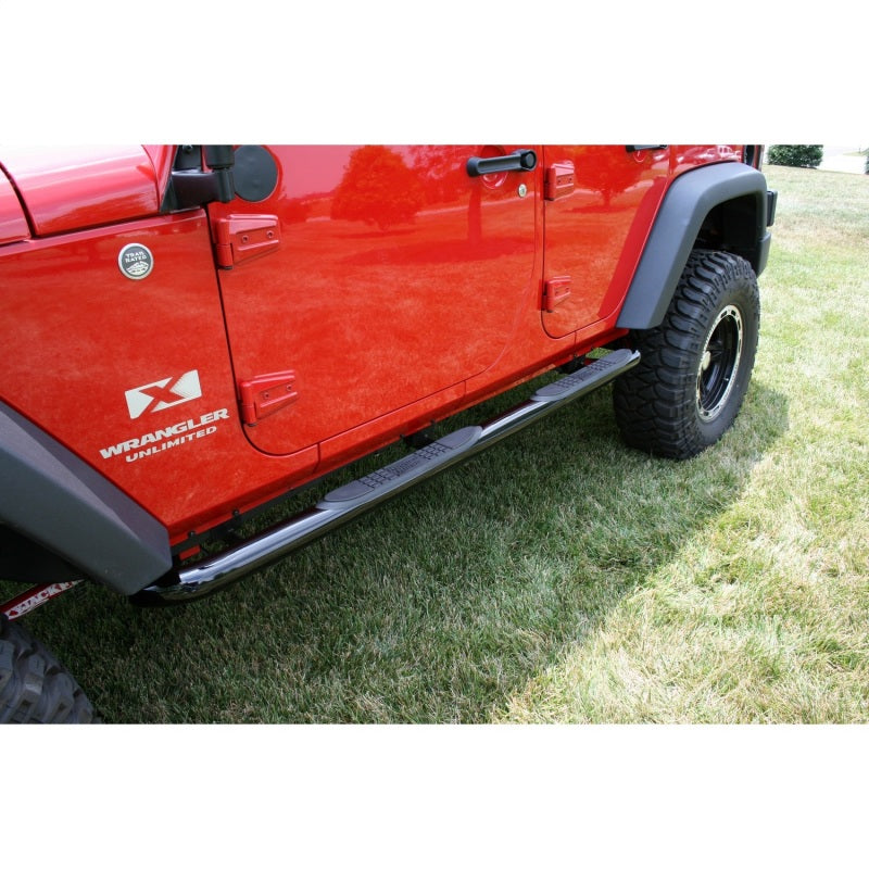 Rugged Ridge 3-In Round Side Steps | Jeep Wrangler JK / JL (07-18 / 18-25) (11590.06)