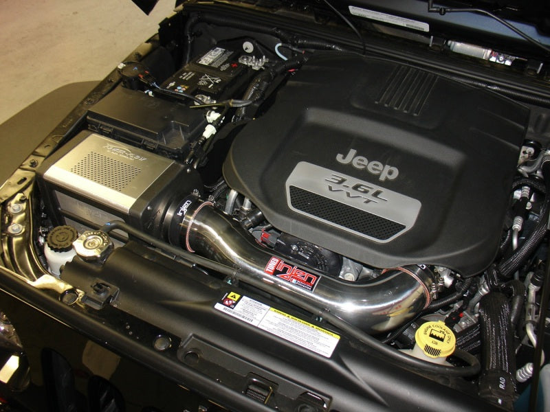 Injen PowerFlow Cold Air Intake System Wrinkle Black: Jeep Wrangler JK 2012-2018 3.6L