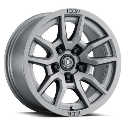 ICON Vector 5 17x8.5 5x5 -6mm Offset Titanium Wheel | Jeep Gladiator JT / Wrangler JL / JK (2617857345TT)