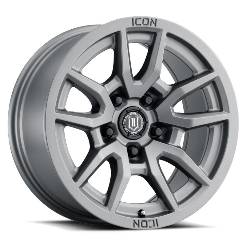 ICON Vector 5 17x8.5 5x5 -6mm Offset Titanium Wheel | Jeep Gladiator JT / Wrangler JL / JK (2617857345TT)