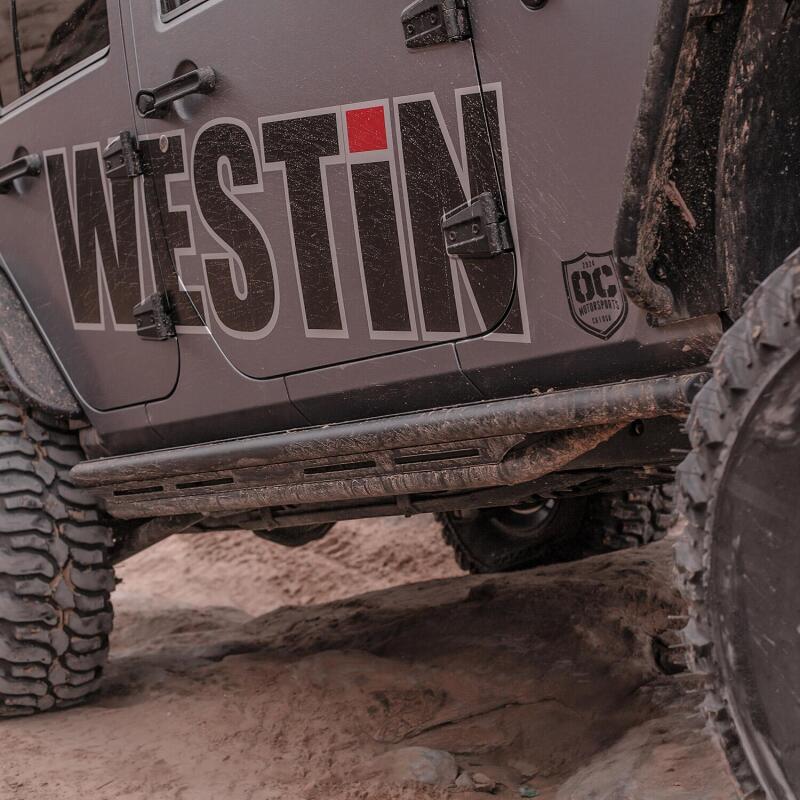 Westin Textured Black Triple Tube Rock Rail Steps: Jeep Wrangler (07-17) / Wrangler JK (18)