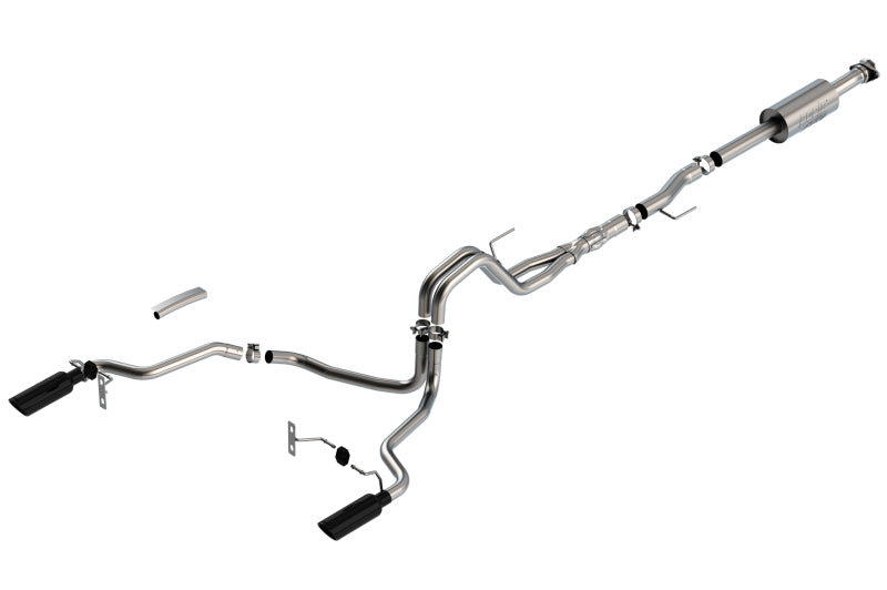 Borla F-150 2021 5.0L 4dr CC SB EC STB Lariat/KR/Pltnm/LTD 3/2.25 SRE Cat-Back ATAK Black Tips | Ford F-150 (21) (BC140867BC)