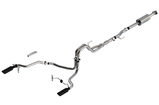 Borla F-150 2021 5.0L 4dr CC SB EC STB Lariat/KR/Pltnm/LTD 3/2.25 SRE Cat-Back ATAK Black Tips | Ford F-150 (21) (BC140867BC)