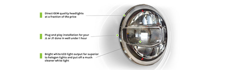 DV8 Offroad LED Projector Headlights: Jeep Wrangler (18-21) / Gladiator (20-21)