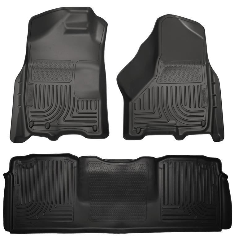 Husky Liners Black WeatherBeater Combo Floor Liners: Dodge Ram 02-10 / Ram 2500 / 3500 (11-18)
