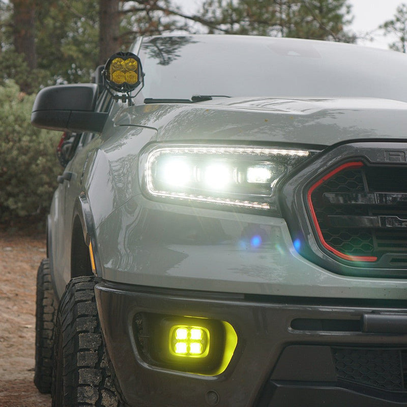 Baja Designs 19 - 23 Ford Ranger Fog Light Squadron Amber Fog Pocket Kit Lights offroad accessory | Iron Ridge Offroad