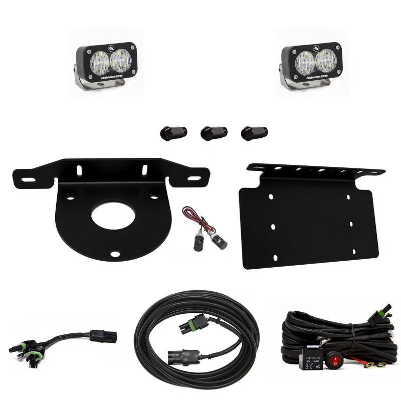 Baja Designs 2021+ Ford Bronco Dual S2 Sport LED Light Kit with Reverse and License Plate Mount Lights offroad accessory | Iron Ridge Offroad