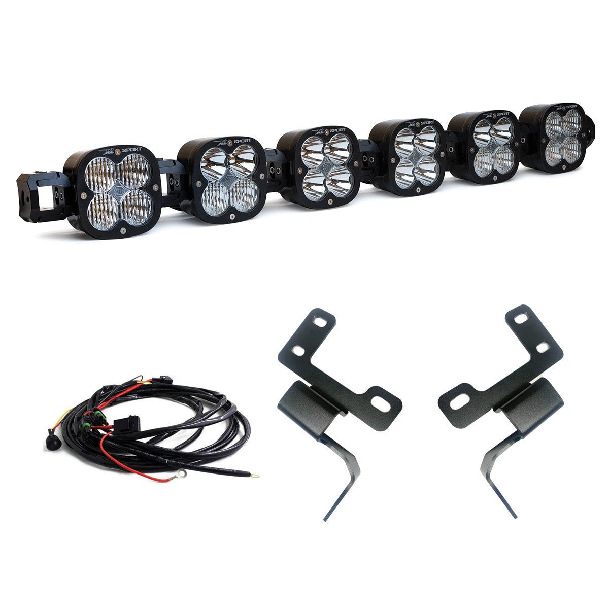 Baja Designs 6 XL Linkable Light Bar Kit - 2021+ Ford Bronco w/ Plastic Bumper Lights offroad accessory | Iron Ridge Offroad