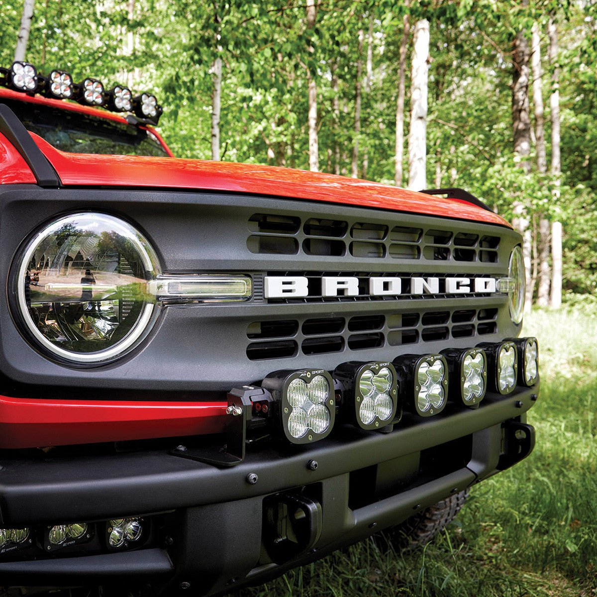 Baja Designs 6 XL Linkable Light Bar Kit - 2021+ Ford Bronco w/ Steel Bumper Lights offroad accessory | Iron Ridge Offroad