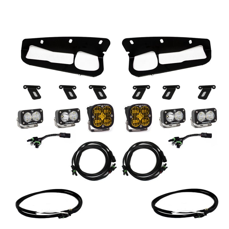 Baja Designs Amber SAE/Dual S2 Sport Fog Light Pocket Kit - 2021+ Ford Bronco w/ Upfitter Lights offroad accessory | Iron Ridge Offroad