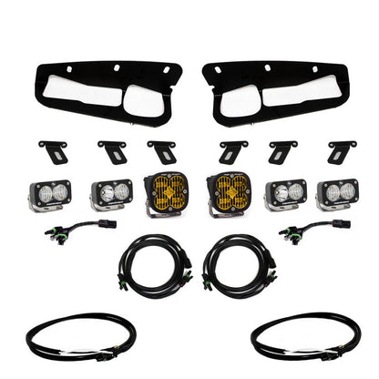 Baja Designs Amber SAE/Dual S2 Sport Fog Light Pocket Kit - 2021+ Ford Bronco w/ Upfitter Lights offroad accessory | Iron Ridge Offroad