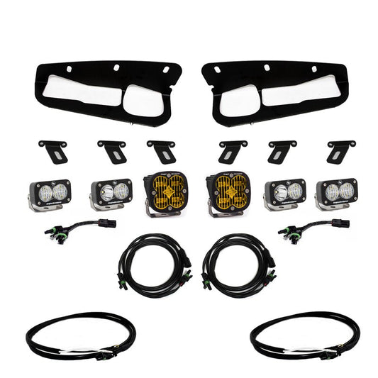Baja Designs Amber SAE/Dual S2 Sport Fog Light Pocket Kit - 2021+ Ford Bronco w/ Upfitter Lights offroad accessory | Iron Ridge Offroad